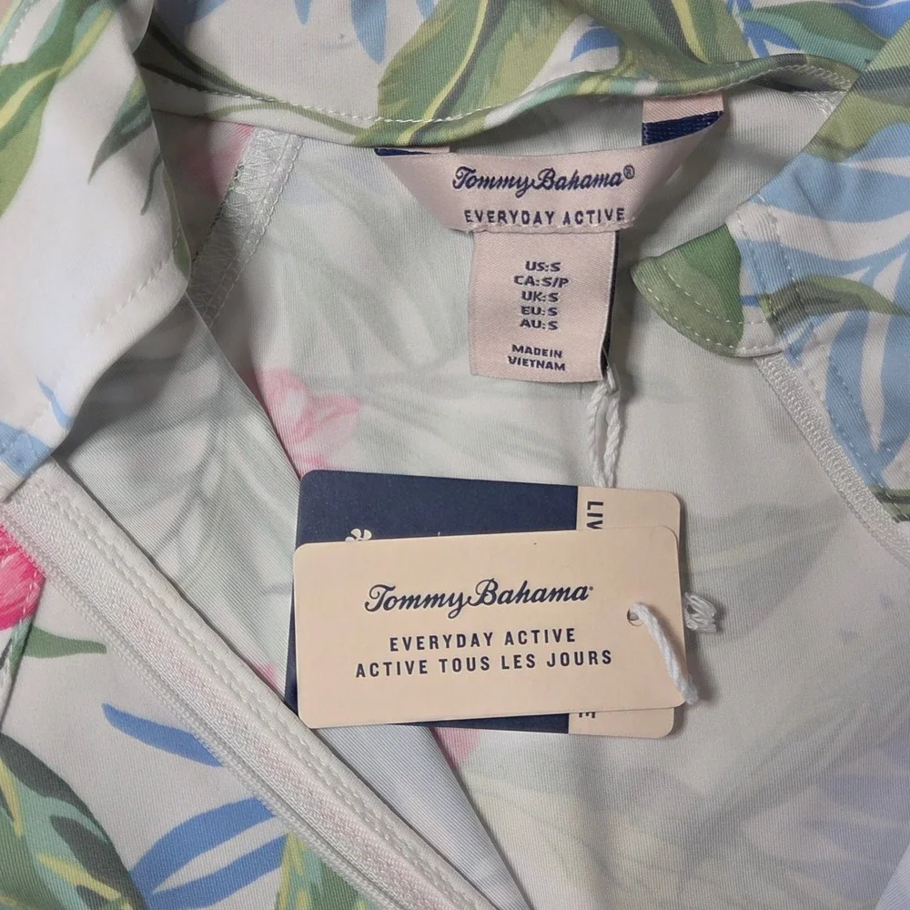 Tommy Bahama Active Set Womens S/XS White Floral NEW Jacket & Skort 2pc